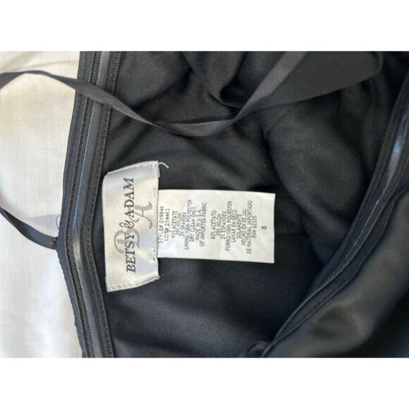 Betsy & Adam black & white strapless cocktail dress size 8 - Picture 3 of 7